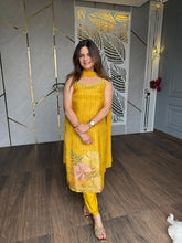 Hand embroided tissue silk suit